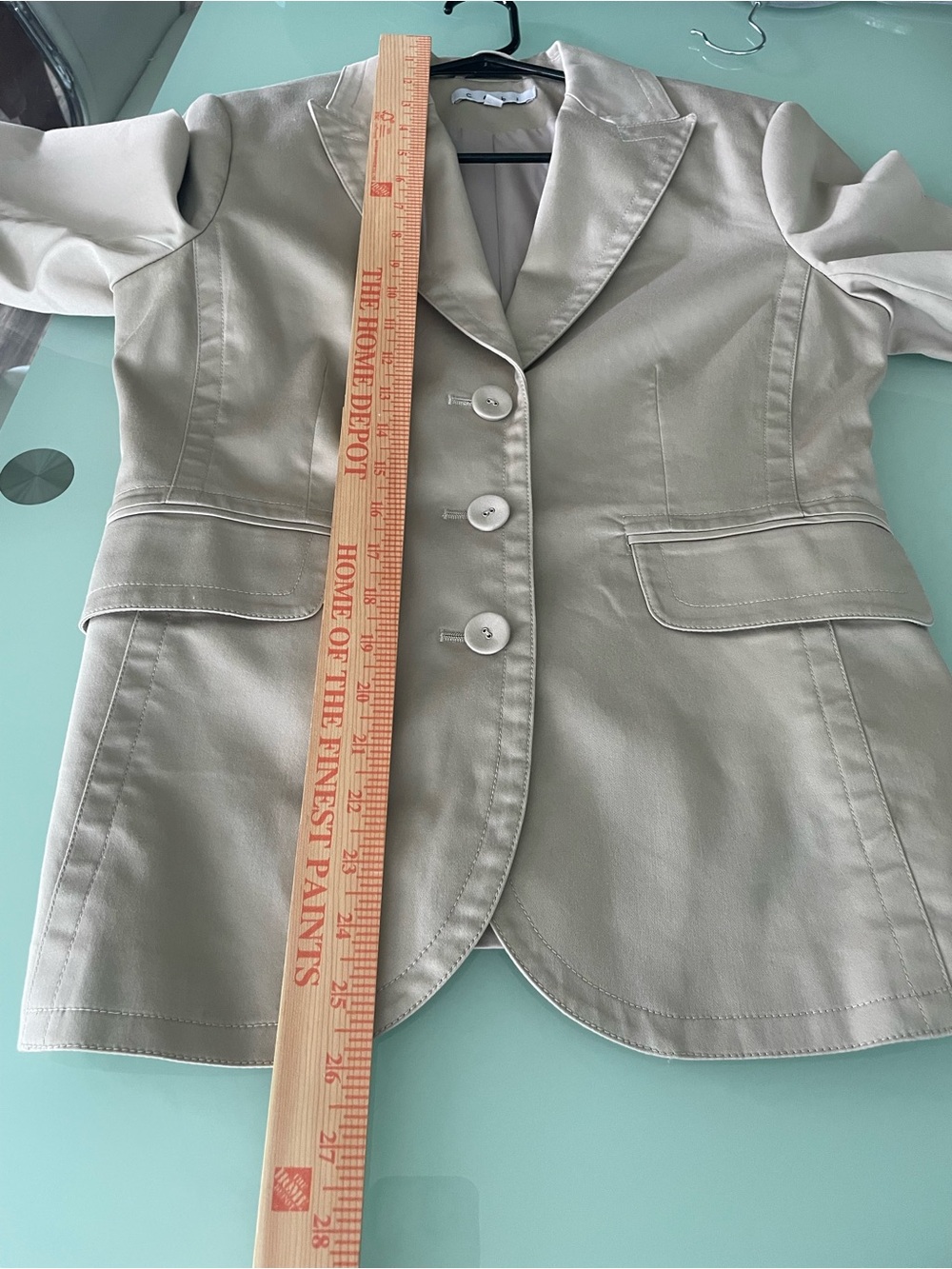 CAbi Women's Cream Beige Khaki Tailored Button Blazer Jacket - Picture 11 of 13